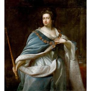 Portrait De La Reine Anne (1665-1714) , 17ème Siècle   Par Edmund Lilly (1650-1716) 