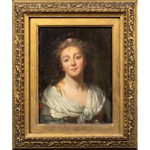 Portrait d'Une Jeune Fille, Vers 1800  Ecole Jean-baptiste Greuze (1725-1805) 