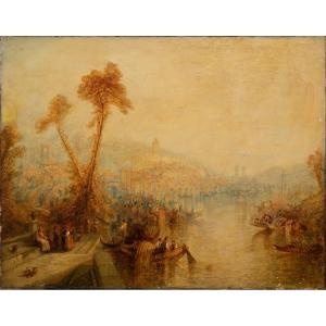 Ville De Sunset River, XIXe Siècle  École De Joseph Mallord William Turner (1775-1851)  