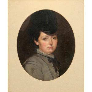 Portrait d'Une Dame En Tenue d'équitation, XIXe Siècle  Par William Powell Frith Ra (1819-1909)