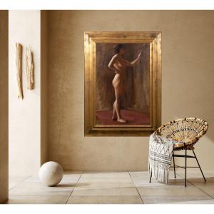 Portrait De Femme Nue Pleine Longueur Dans l'Atelier De l'Artiste  Margaret Lindsay Williams 