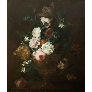 Still Life Of Flowers In An Urn, 17th Century Dutch School Circa 1670