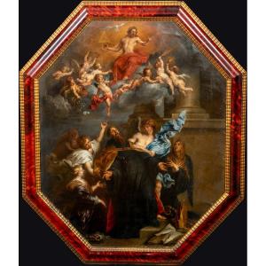 l'Extase De Saint Augustin, XVIIe Siècle  Atelier De Sir Anthony Van Dyck (1599-1641)  