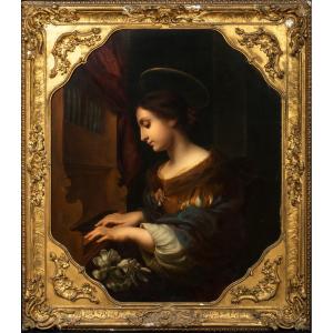 Sainte Cécile Jouant Du Piano, XVIIe Siècle  Entourage De Carlo Dolci (1616-1686)  