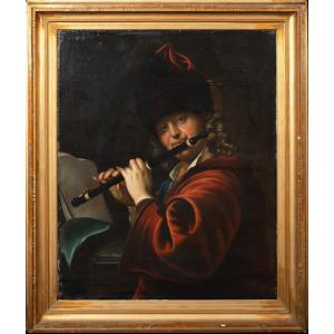 Portrait Du Musicien De Cour Josef Lemberger (1667-1740)  école Hongroise  Grand Portrait 