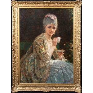 A Cup Of Tea, 19th Century By Bartolomeo Giuliano (1825-1909)