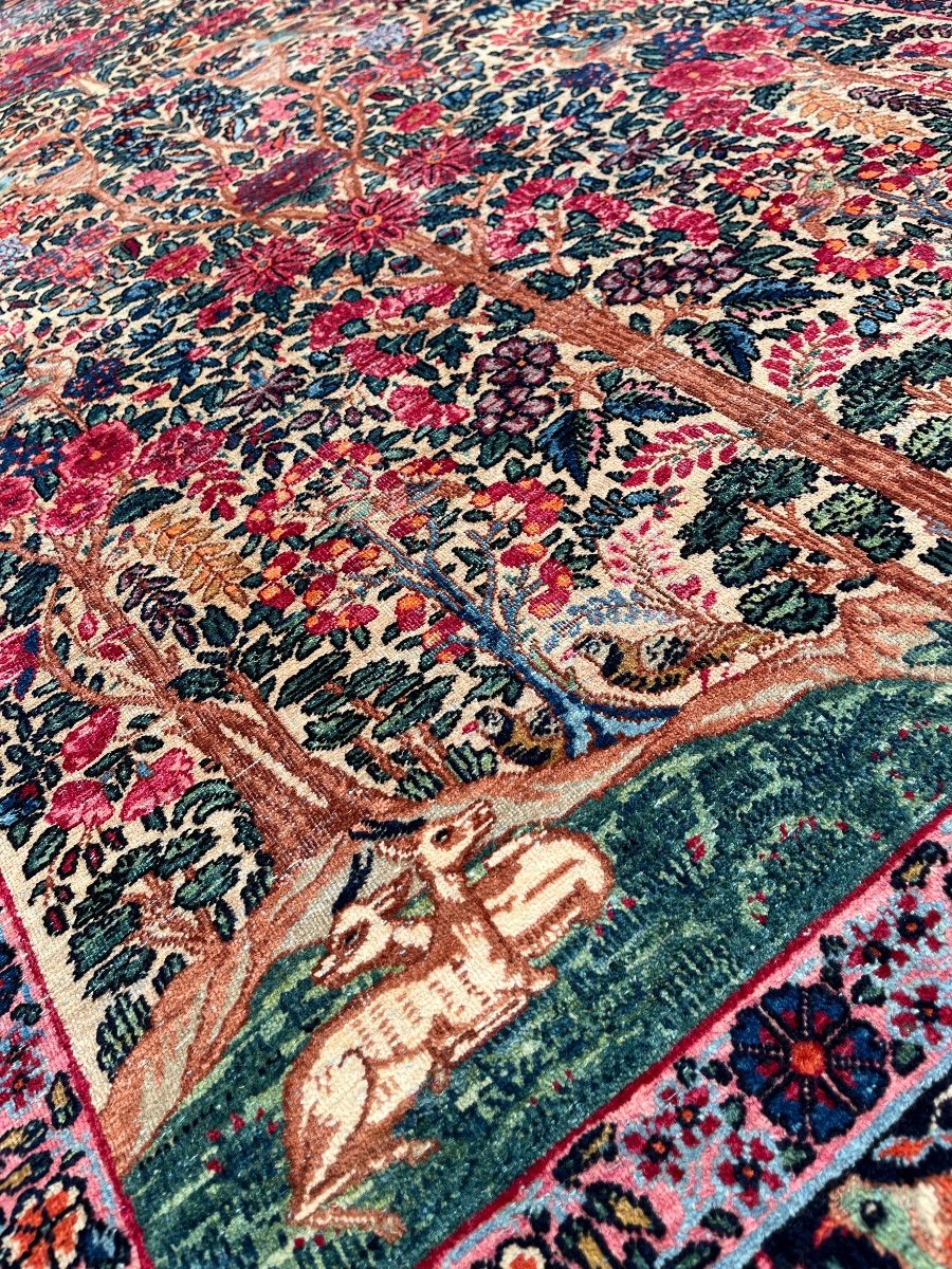 Tapis Persan Ancien, Kirman Laver, Vers 1880-photo-3