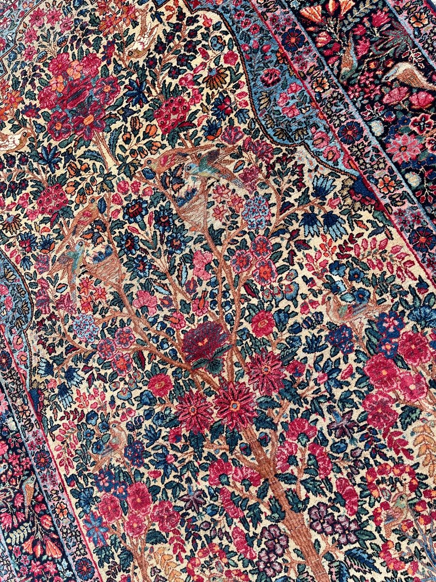 Tapis Persan Ancien, Kirman Laver, Vers 1880-photo-4