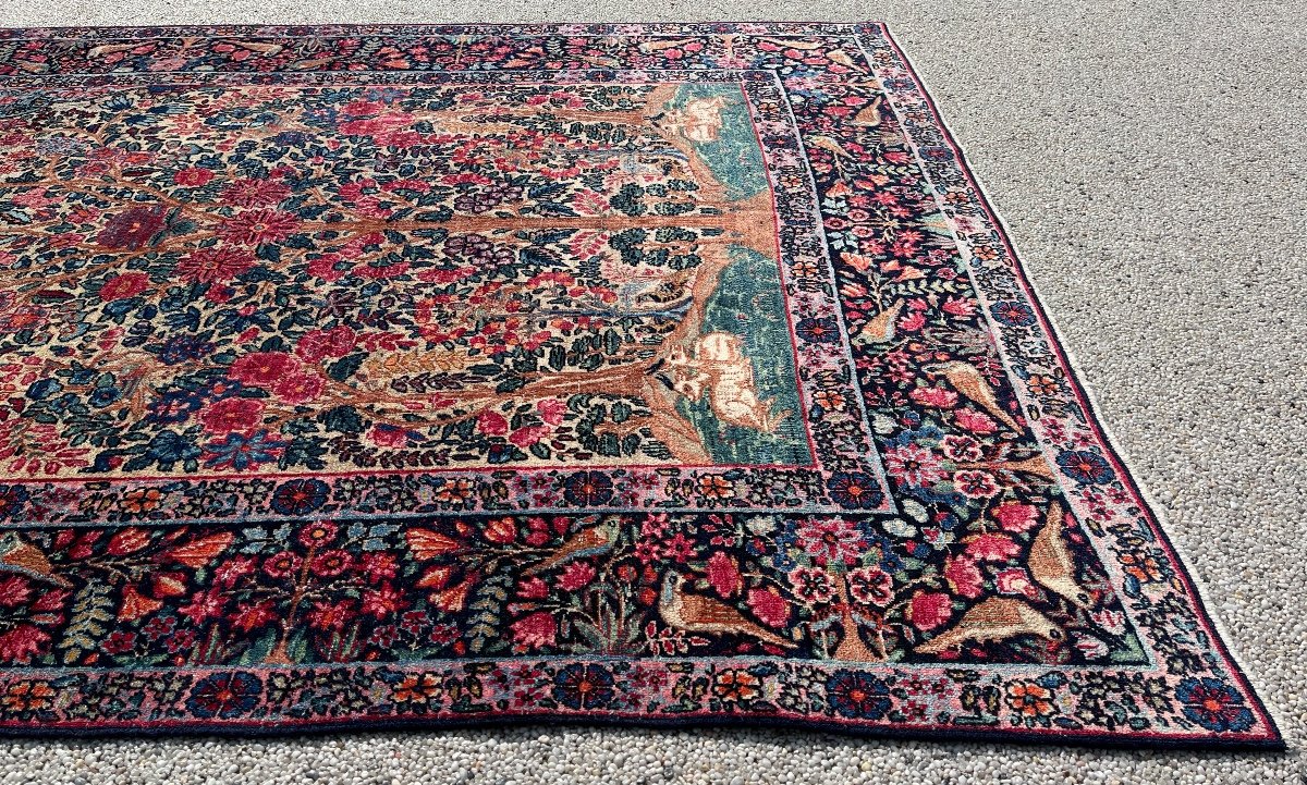 Tapis Persan Ancien, Kirman Laver, Vers 1880-photo-4