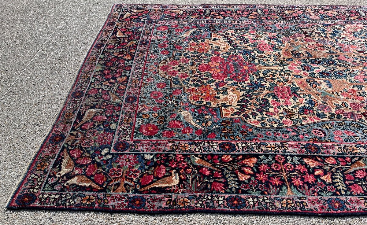 Tapis Persan Ancien, Kirman Laver, Vers 1880-photo-5