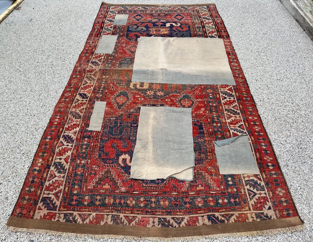 Old Caucasus Carpet, Kazak Cloud Band, Circa 1880 -photo-8