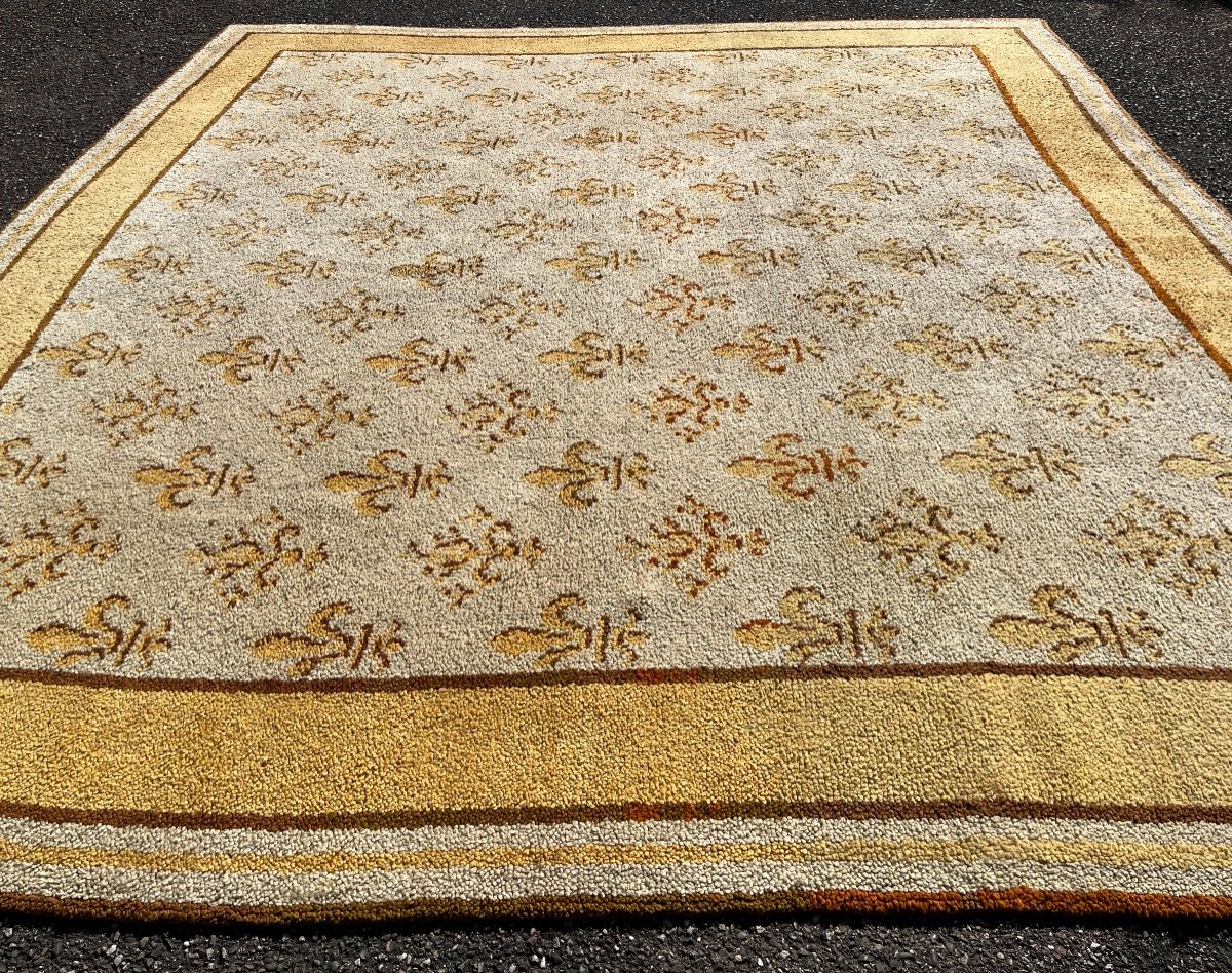 Tapis Européen  Fleurs De Lys, Vers 1900-photo-4