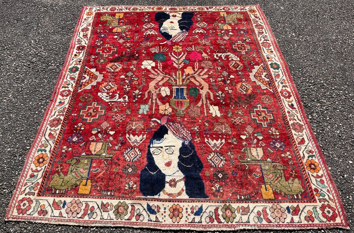 Gashgai Nomad Rug / Figurative Rug Circa 1920-photo-2