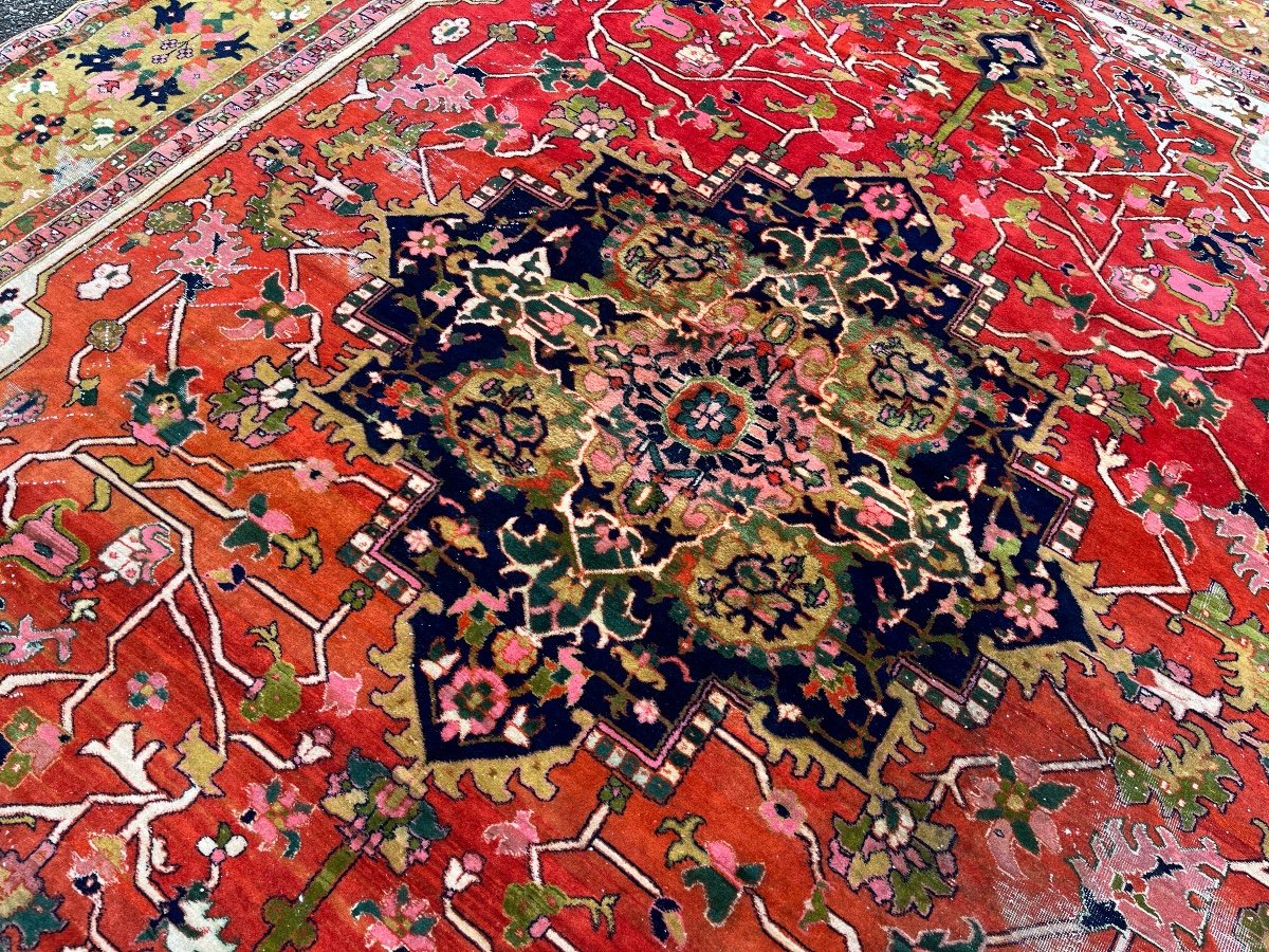 Indo-heriz Serapi Design, Tapis G&eacute;om&eacute;trique-photo-7