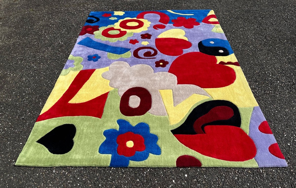 Tapis Art Déco "LoVe" dans le goût de Takashi Murakami-photo-3