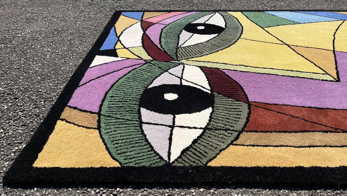 Tapis Art Déco d'Après Pablo Picasso,  Style Cubisme -photo-2