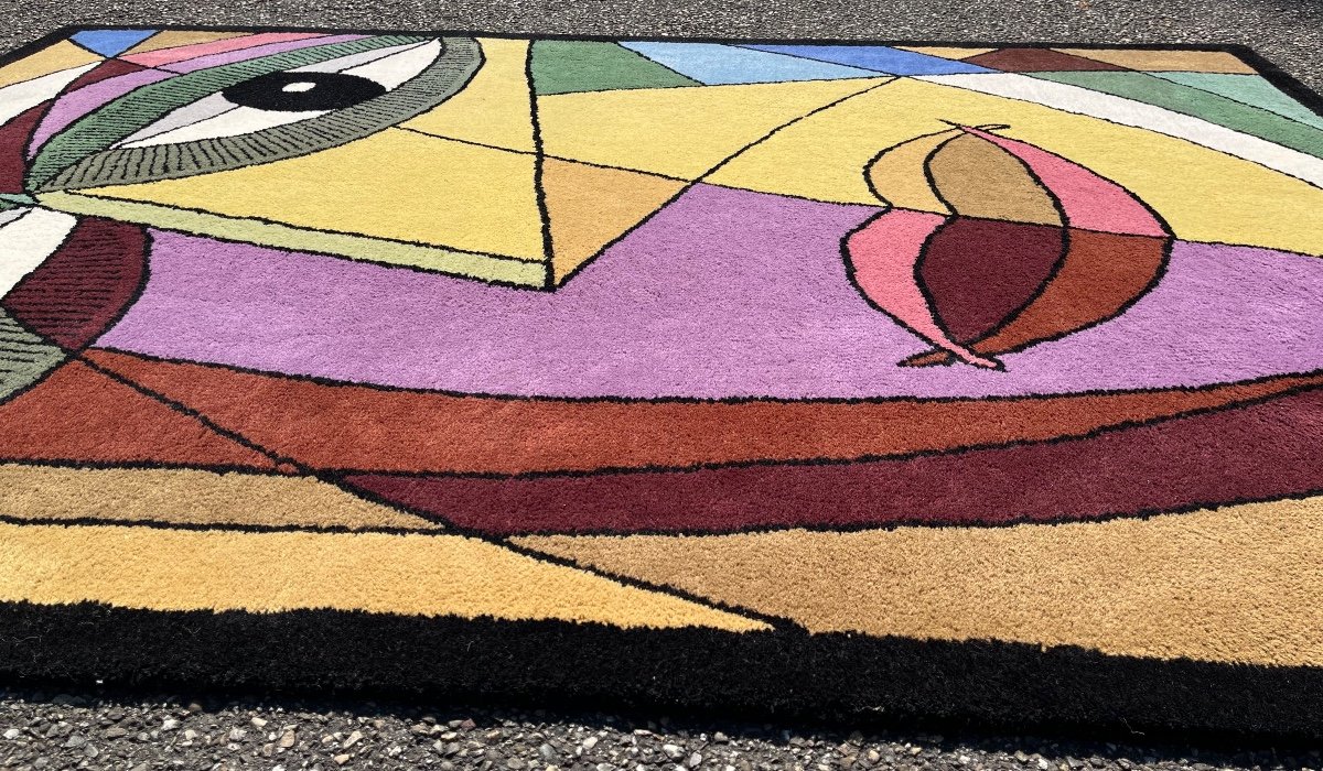 Tapis Art Déco d'Après Pablo Picasso,  Style Cubisme -photo-3
