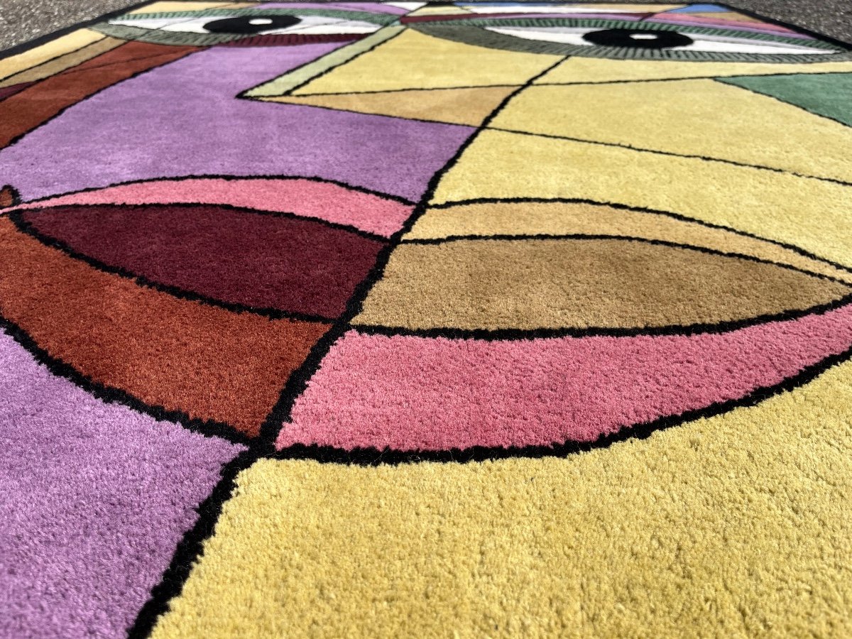 Tapis Art Déco d'Après Pablo Picasso,  Style Cubisme -photo-7