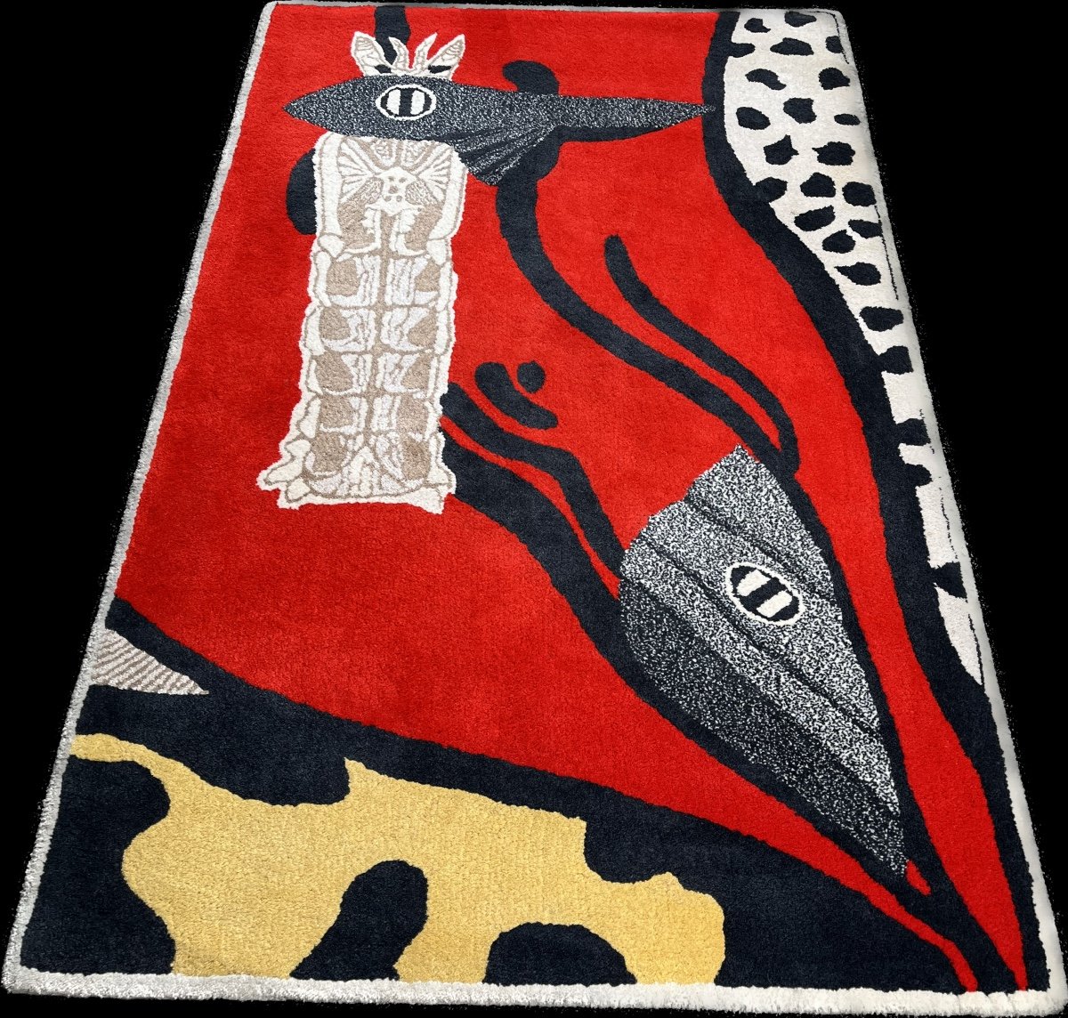 Modern Tufted Rug, "fish&cat"-photo-2