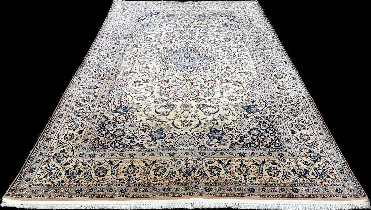 Nain Persian Carpet / Nain 6 Wool And Silk "signed Habibian"-photo-2