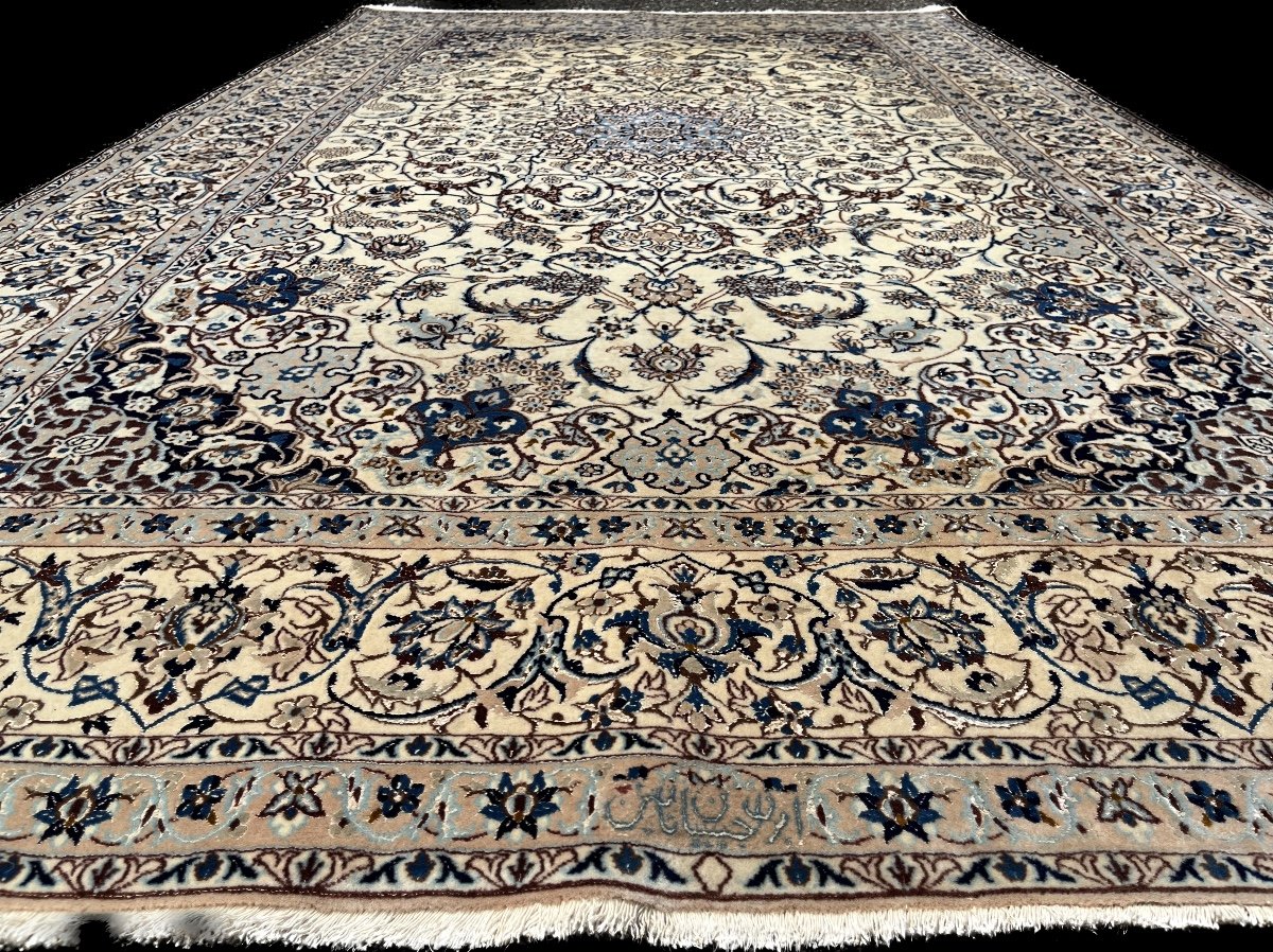 Nain Persian Carpet / Nain 6 Wool And Silk "signed Habibian"-photo-6