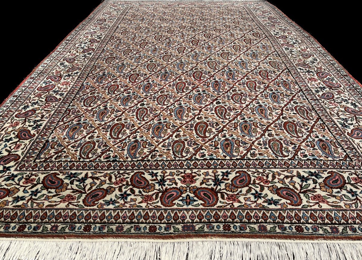 Tapis Perse Ancien Ghoum Motif Boteh-photo-4