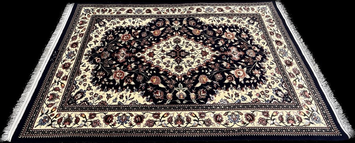 Ghoum Extra Fine Wool And Silk Persian Rug, Signed Bahrami-photo-2