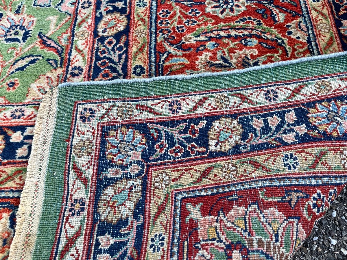 Grand Tapis XXL Tabriz Shah Abbas Vert émeraude 520x350 cm-photo-4