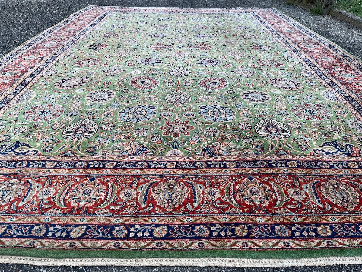 Grand Tapis XXL Tabriz Shah Abbas Vert émeraude 520x350 cm-photo-1