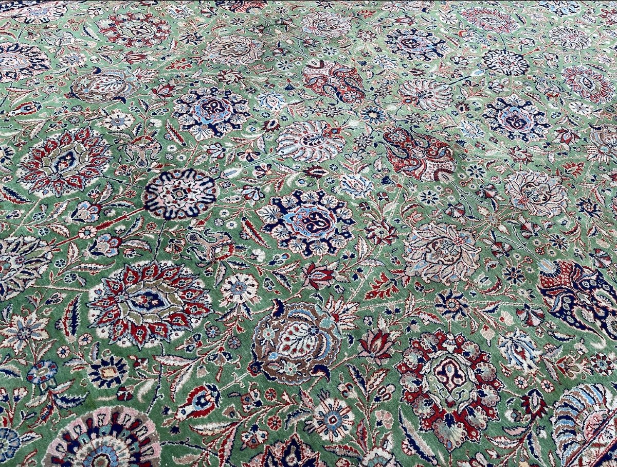 Grand Tapis XXL Tabriz Shah Abbas Vert émeraude 520x350 cm-photo-2