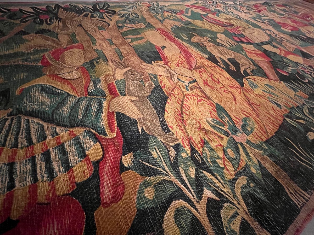 Wall Hanging Tapestry "falcon Hunting". Twentieth Century-photo-8