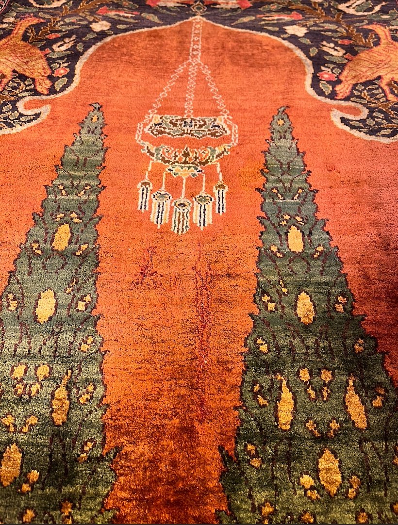 Bursa Carpet Silk Embroidery Western Turkey. Circa 1880-photo-3