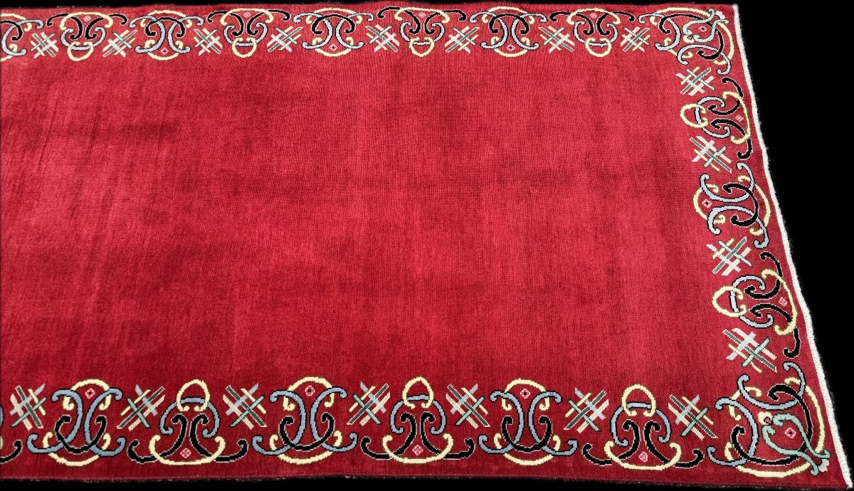 Red Carpet* Important Persian Keshan Gallery Carpet. 472x94 Cm-photo-1