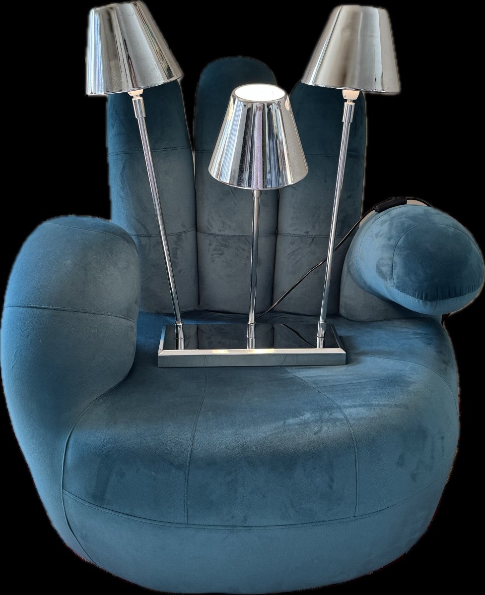 Art Deco Metal Chrome Lamp-photo-1