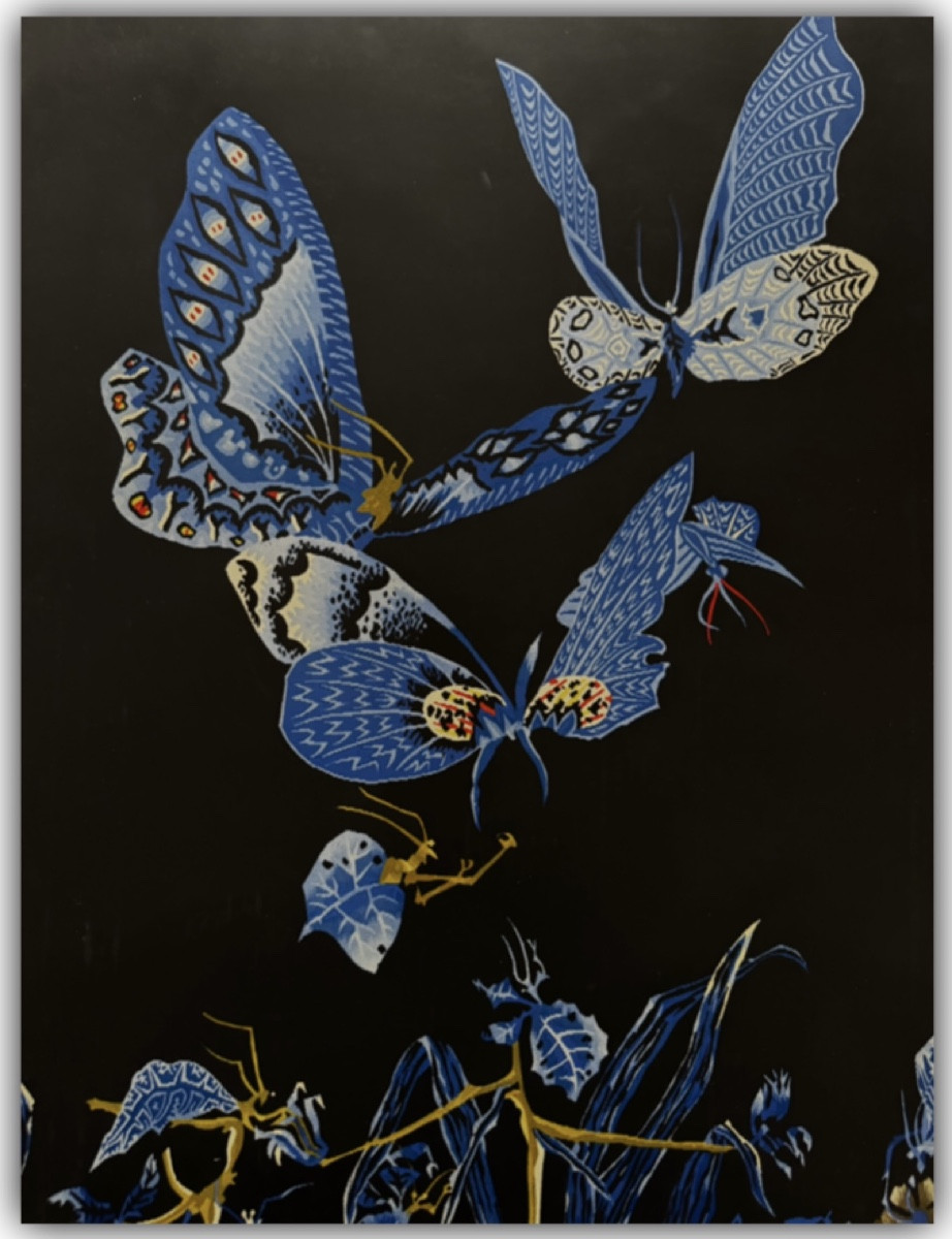 Jean Lurçat Lithographie sur carton. Collection "Papillons Bleus"