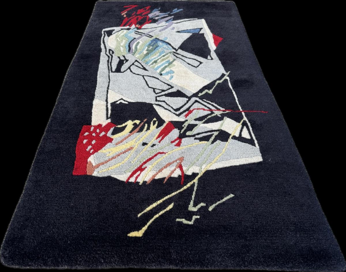 Nepalese Rug Black Abstraction 133x72 Cm-photo-2
