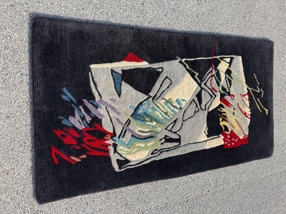 Nepalese Rug Black Abstraction 133x72 Cm-photo-3