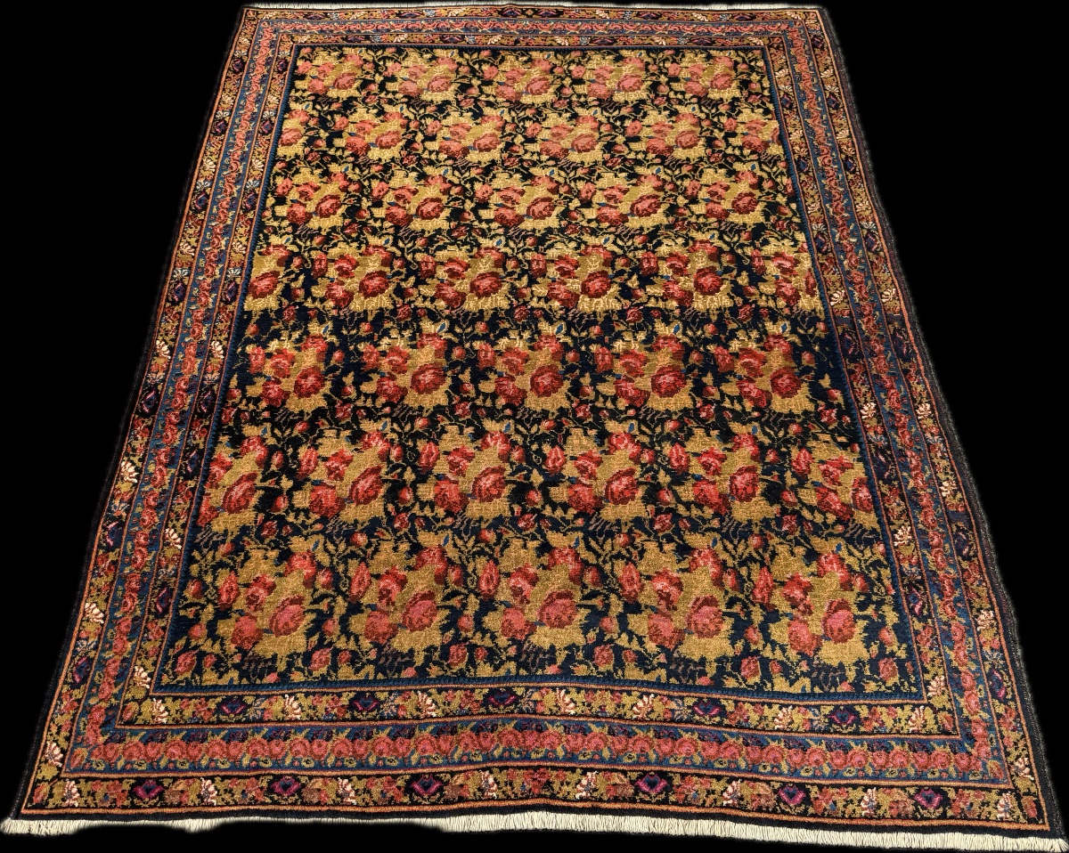 Tapis Ancien Persan Bidjar Gol-Farang.  207x156 cm -photo-2