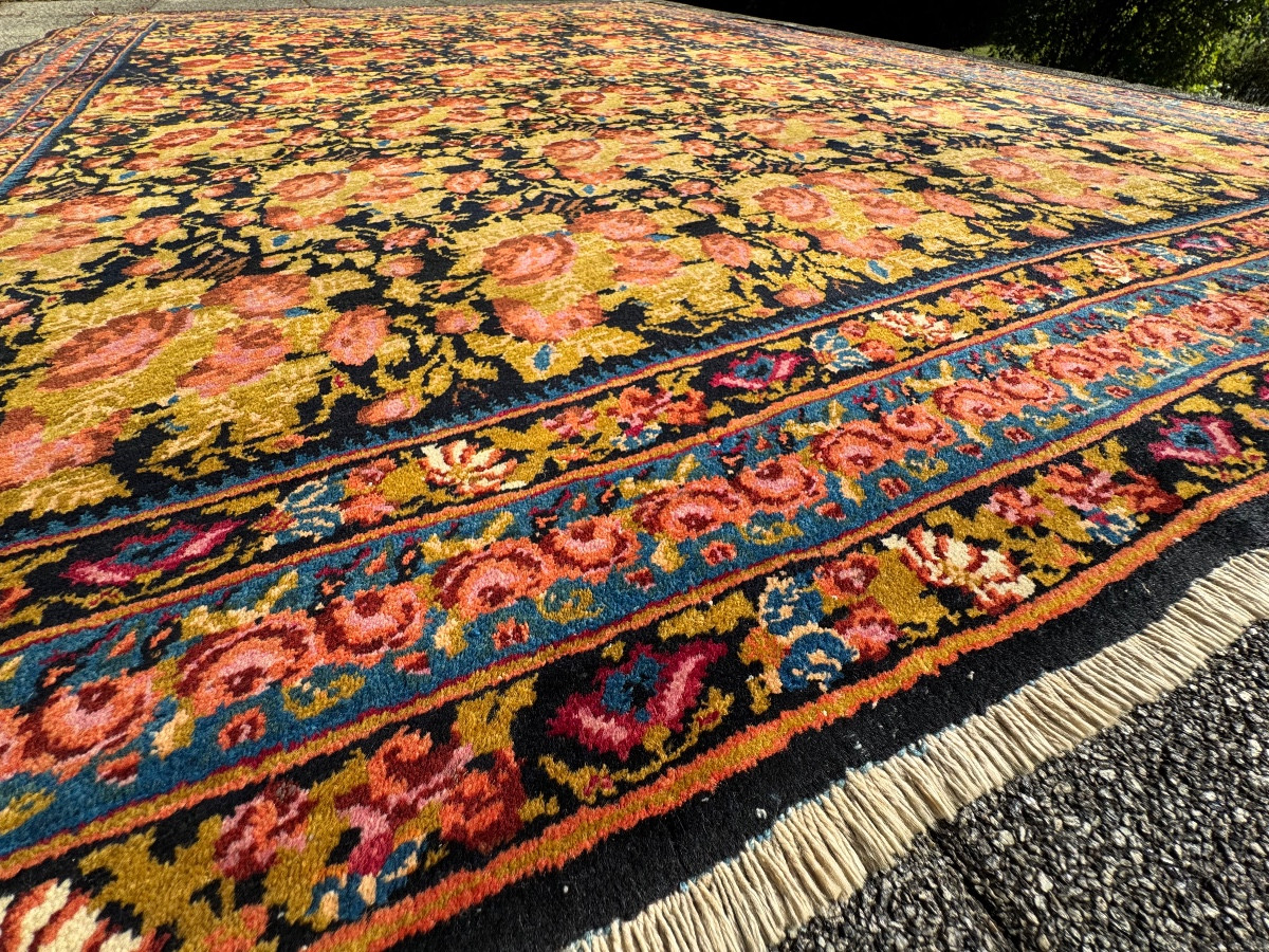 Tapis Ancien Persan Bidjar Gol-Farang.  207x156 cm -photo-4