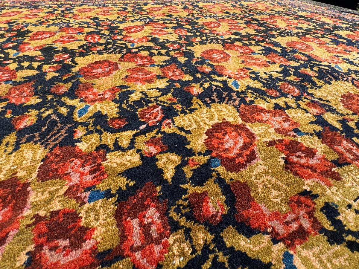 Tapis Ancien Persan Bidjar Gol-Farang.  207x156 cm -photo-5