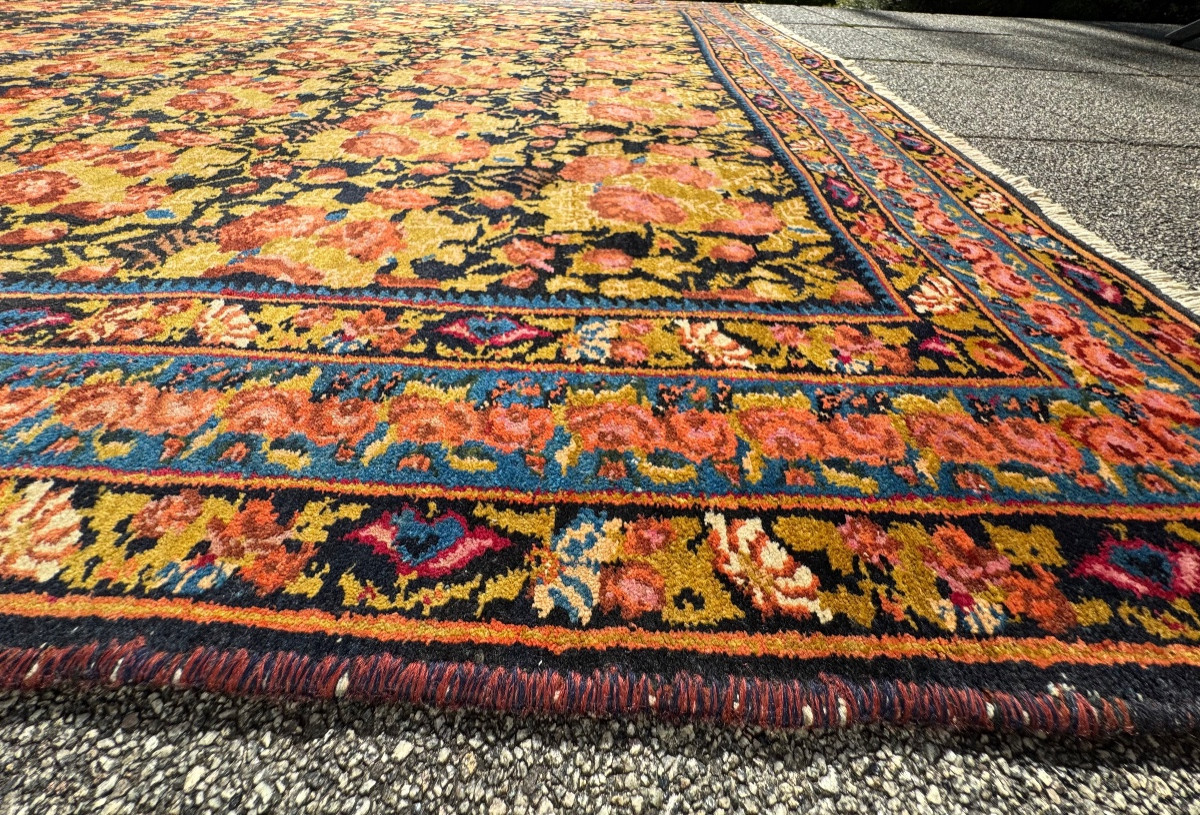 Tapis Ancien Persan Bidjar Gol-Farang.  207x156 cm -photo-6