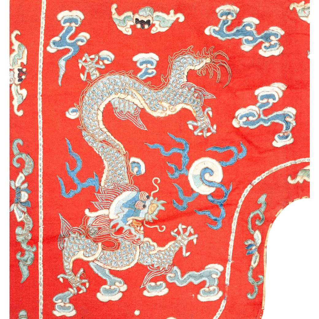 Importante Broderie (Tissu) Chinoise  en Fils d'Or et d'Argent. Chine, Circa 1880-photo-2