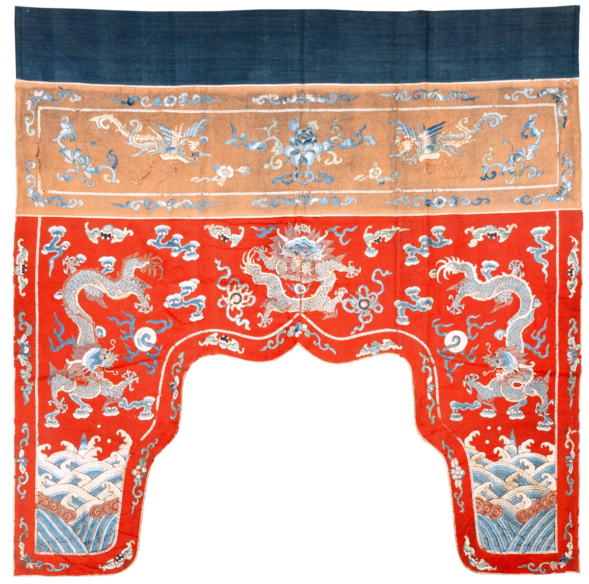 Importante Broderie (Tissu) Chinoise  en Fils d'Or et d'Argent. Chine, Circa 1880