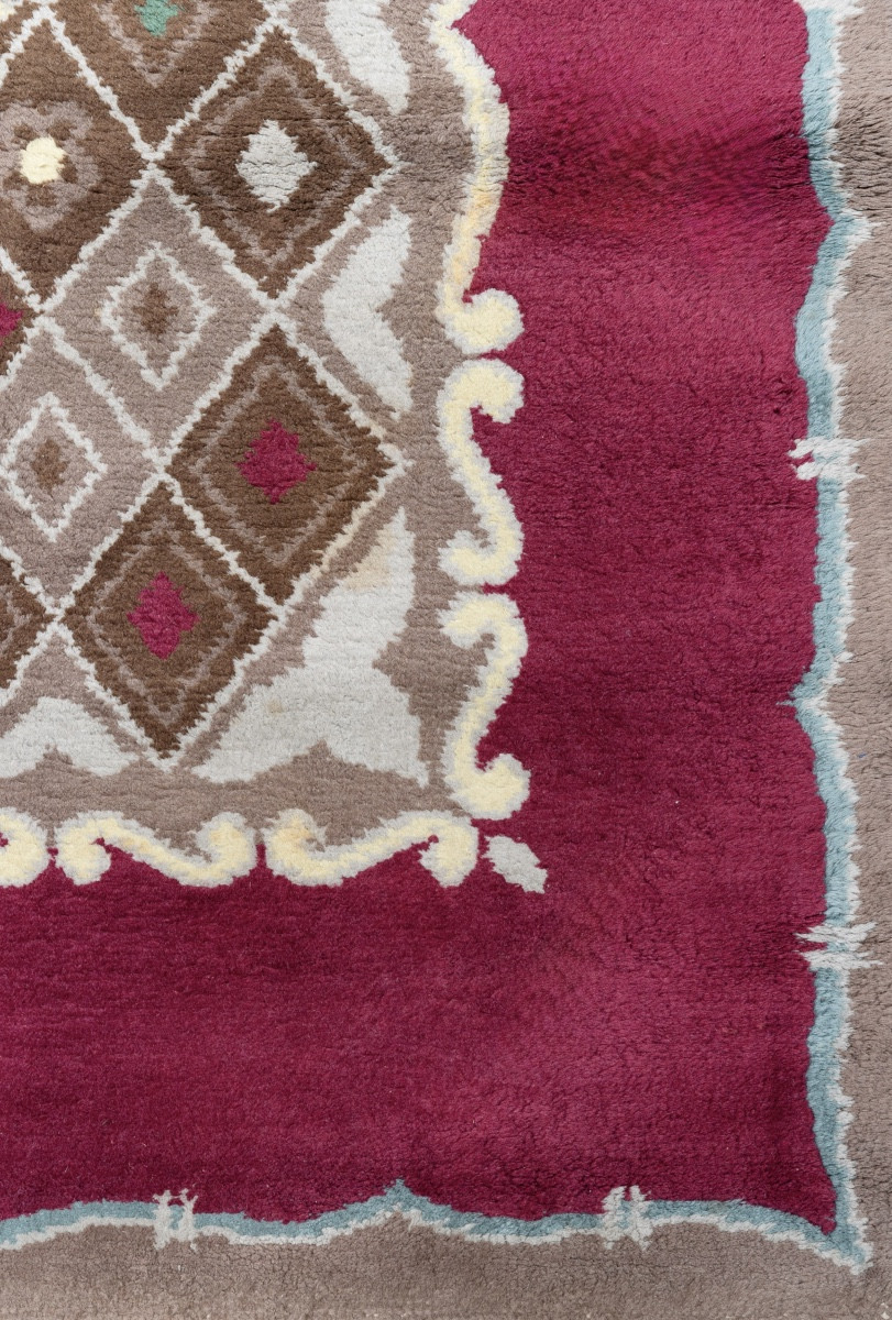 Important tapis Maison LELEU / Art Déco Vers 1950. -photo-3