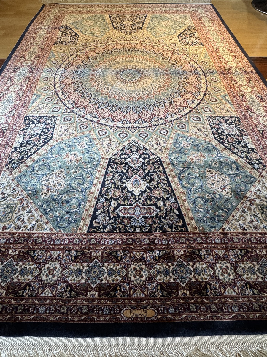 Tapis en Soie Mécanique Persan Ghom  180x120 cm -photo-7