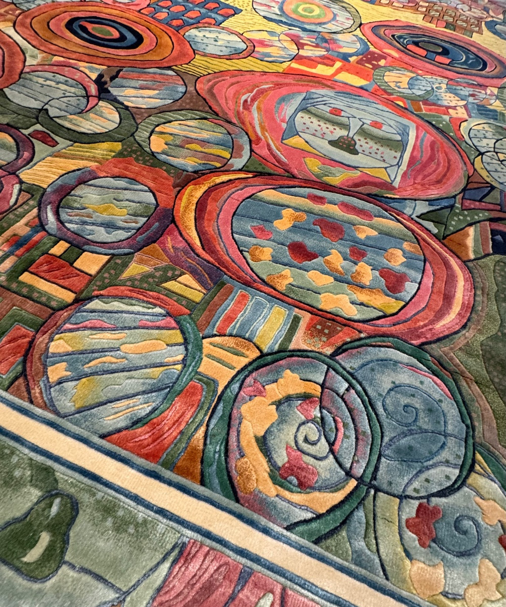 Tapis Art D&eacute;co en soie  d'apr&egrave;s Hundertwasser 300x200 cm-photo-4