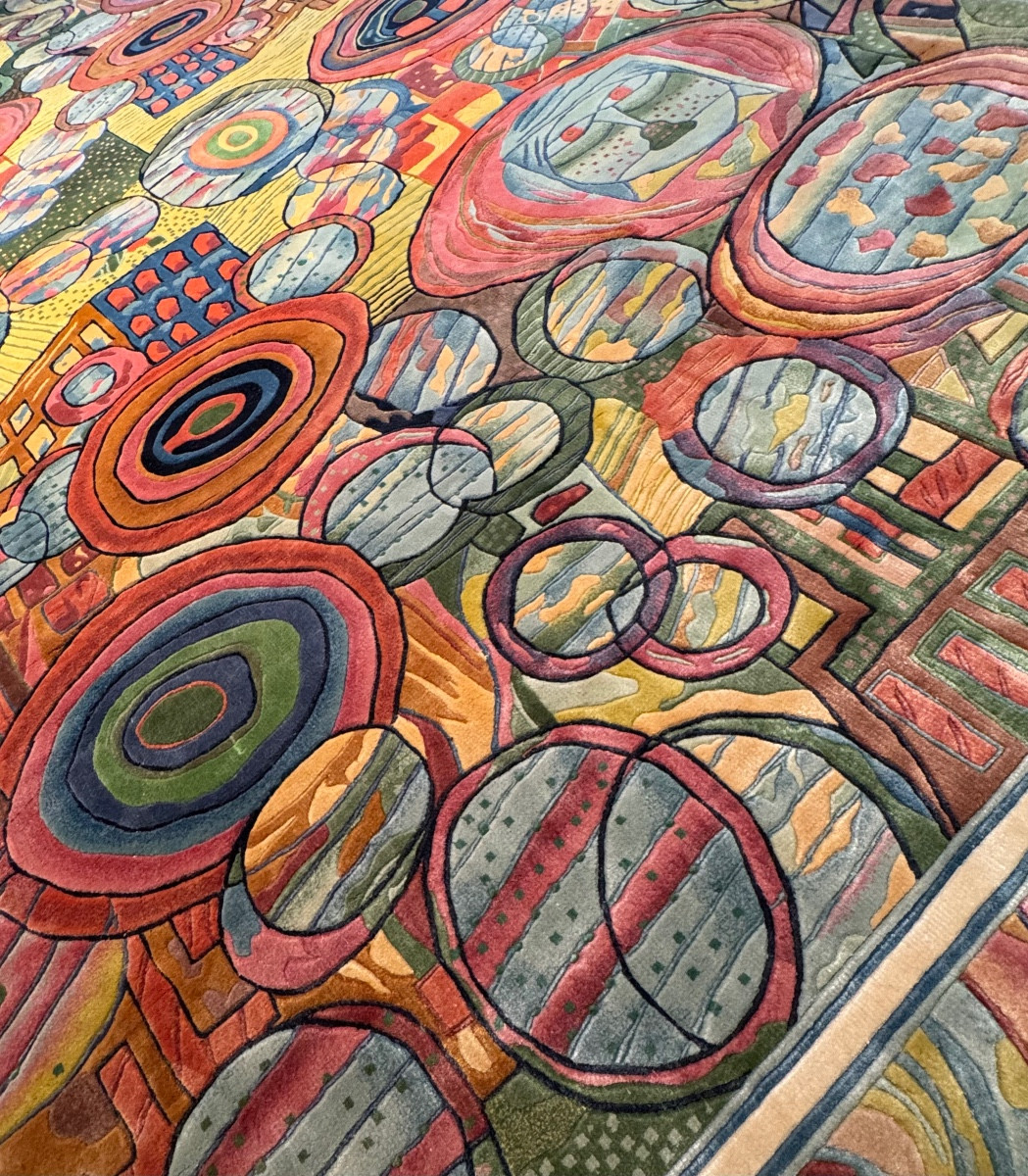 Tapis Art D&eacute;co en soie  d'apr&egrave;s Hundertwasser 300x200 cm-photo-5