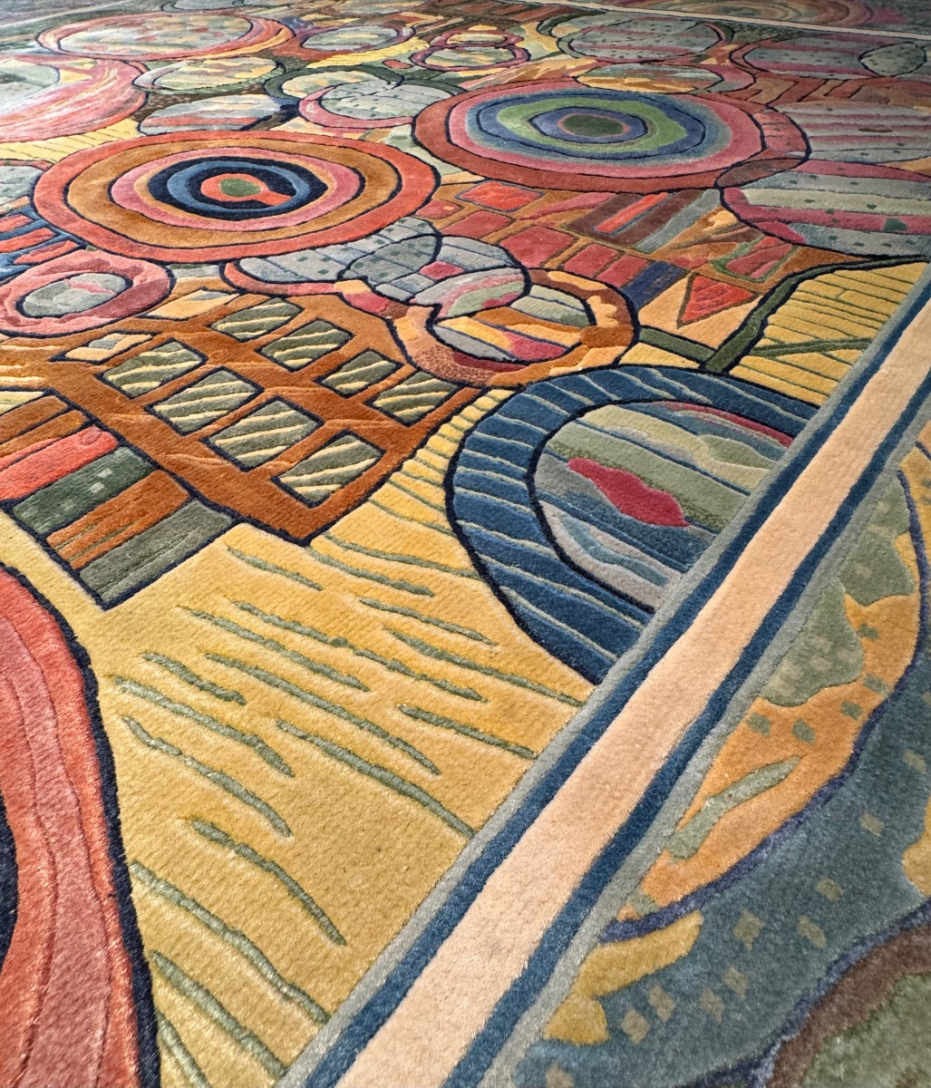 Tapis Art D&eacute;co en soie  d'apr&egrave;s Hundertwasser 300x200 cm-photo-6