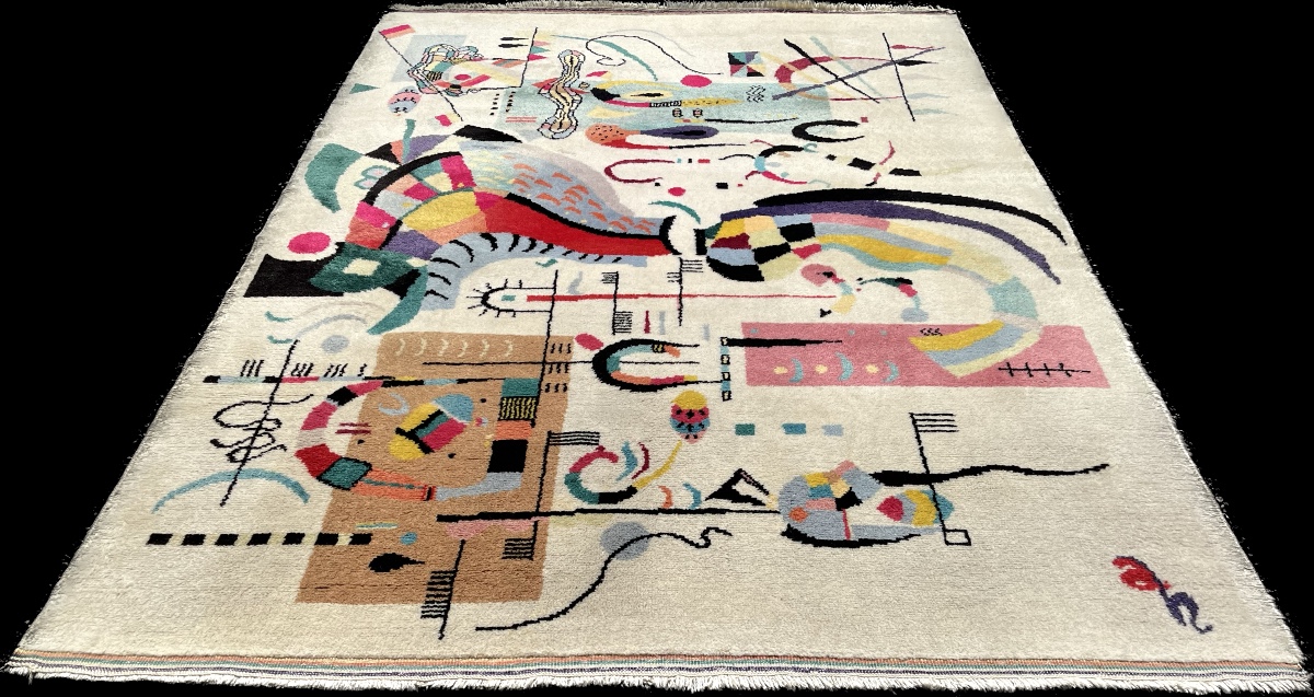 Tapis d'Art Abstrait d'apr&egrave;s Kandinsky 210x145 cm -photo-3