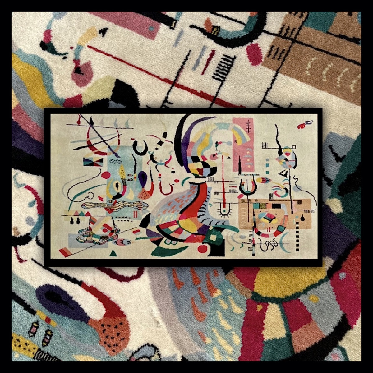 Tapis d'Art Abstrait d'apr&egrave;s Kandinsky 210x145 cm 